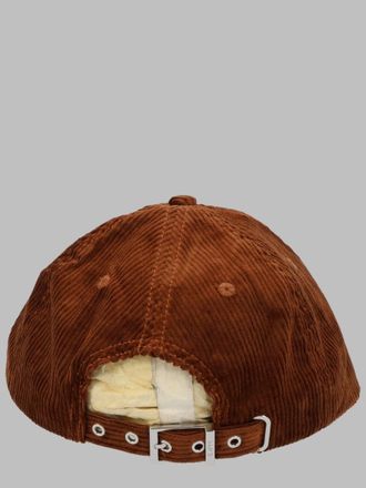 Ganni B3020261_900 Corduroy Organic Cotton Baseball Cap - Brown