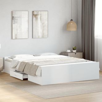 Berkfield Home Bed Frame with Drawers without Mattress White 160x200 cm