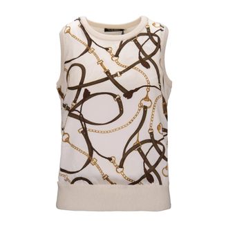 Ralph Lauren Sleeveless Tops, female, Beige, Size: M Canotta Da infilare