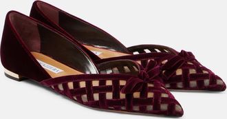 Aquazzura Romance DOrsay velvet and mesh flats