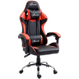 Vinsetto Vinsetto - Silla Gaming Silla Racing Giratoria Con Altura Ajustable Reclinable De 135&deg; Reposacabezas Y Coj&iacute;n Lumbar Para Oficina Estudio 63x67x122-130