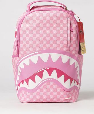 Sprayground Zaino con motivo a scacchi e stampa logo in cotone spalmato