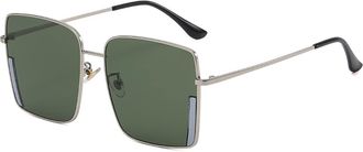 Generic Square Metal Big Frame Street Sunglasses, Outdoor Holiday Decorative Glasses for Men and For Women