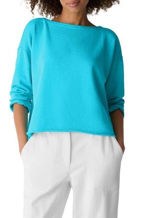 Eileen Fisher Bateau Neck Boxy Top in Aquarius at Nordstrom, Size X-Large