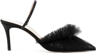 Andrea Wazen 75mm Franca Glitz pumps - women - Calf Leather/Calf Leather/Calf Leather/Rubber/Satin - 37 - Black