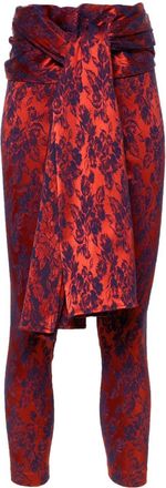 Jean Paul Gaultier 1990s sash-detail trousers - women - Acetate/Cotton/Lycra - 42 - Red
