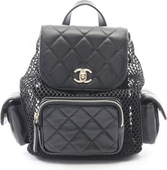 Chanel Black Leather Backpack (Pre-Owned)