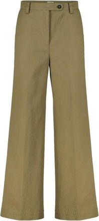 Massimo Alba Wijde Broek - Dames - Wijde Broeken - Groen - 2XS - Katoen - Broeken