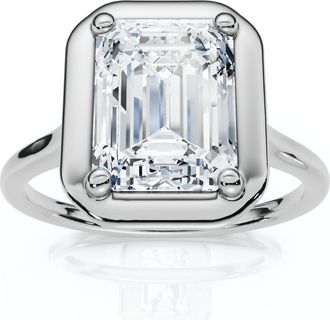 Pompeii3 Certified 2Ct Emerald Cut Adriana Diamond Engagement Ring 14k Gold Lab Grown