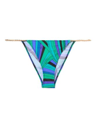 Pucci Gestreepte triangel bikinislip - Groen