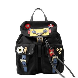 Prada Pre-owned Backpacks, female, Multicolor, Size: ONE SIZE Pre-owned Vintage Nylon Handbag