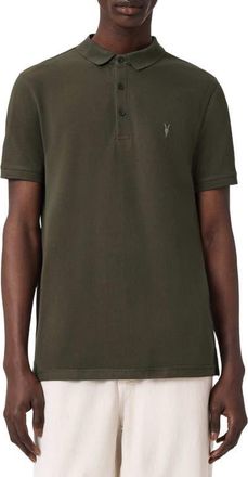AllSaints Reform Cotton Piqu&eacute; Polo in Mangrove Green at Nordstrom, Size X-Small