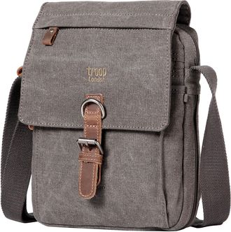 Troop London TRP0211 Classic Canvas Across Body Bag Charcoal
