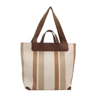 Generic Striped Shoulder Bucket Bags For Women Large Capacity Hobo Bags (White)