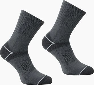 Regatta Mens Regatta Mens Blister Protection II Socks (Pack of 2) - Black/Black - Size: 9/9.5/10/10.5/11/11.5/12
