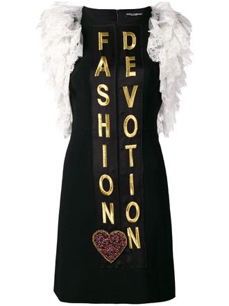Dolce & Gabbana fashion devotion short dress - women - Polyamide/Silk/Spandex/Elastane/Spandex/Elastane/Viscose/Acetate/Cotton - 44 - Black