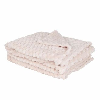 Maisons du monde Manta de de poli&eacute;ster reciclado pelo sint&eacute;tico en crudo, 150x200 cm