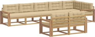 vidaXL Conjunto De Sof&aacute;s De Exterior 6 Uds. Y Beige Poli&eacute;ster Vidaxl