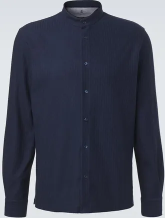 Brunello Cucinelli Striped cotton and silk shirt