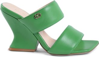 Dee Ocleppo Sleek Green Square-Toed Marty Sandals