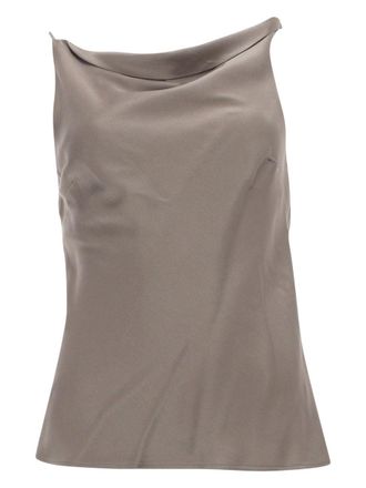 Alysi Neutrals One Shoulder Asymmetrical Top