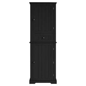 Urban Meuble Mueble de ba&ntilde;o alto con estantes ajustables, negro, 56x28x167.3cm