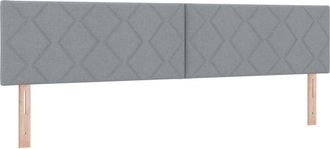 vidaXL Cabecero Con Luces De Tiras Led Gris Claro 200 Cm Tela Vidaxl