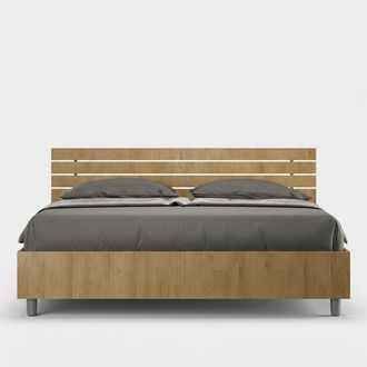 Les Tendances Cama Matrimonial 160x200 Cm Con Somier Contenedor Y Cabecero Inclinado Ankel Letto - Natural