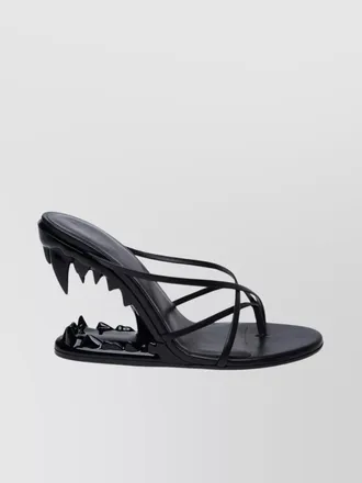 GCDS leather thong sandals