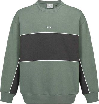 Slazenger Heren Fleece Sweatshirt met ronde hals (Laurier/Grijs)