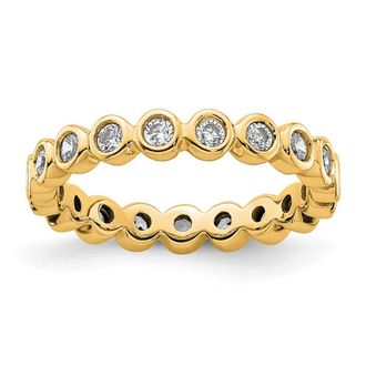 Diamond2Deal 14k Polished Bezel-set 1/2 Ct Diamond Eternity Band Ring