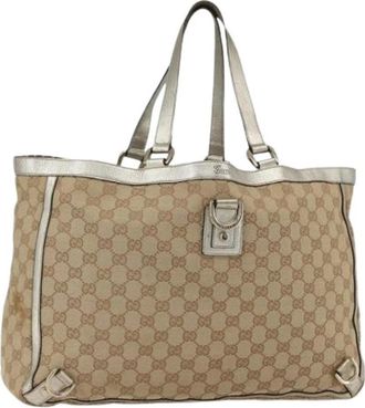 Gucci Pre-owned Canvas Tote Bag - Dames - Vintage Shopper - Beige - ONE Size - Vintage