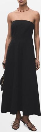 Mango Strapless A-Line Dress in Black at Nordstrom, Size 8