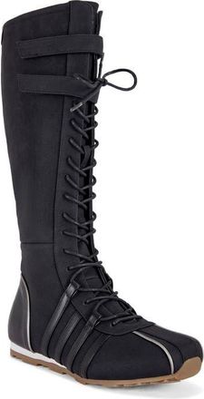 Azalea Wang Ozzy Knee High Boxing Boot in Black at Nordstrom, Size 10