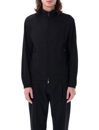 Emporio Armani Canneté-Effect Stretch Nylon Full-Zip Blouson