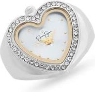 Jessica Simpson Crystal Heart Ring Watch in Silver at Nordstrom Rack