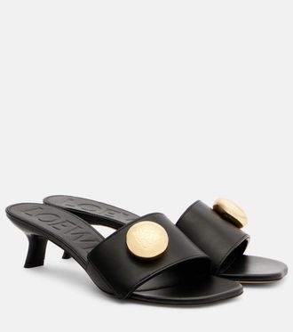 Loewe Pebble 45 leather mules