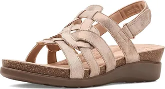 Clarks Calenne Gracie Womens Wedge Shoes Bronze Metallic Synthetic : 5.5 B - Medium, Leather