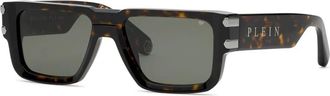 Philipp Plein Spp 229 Zonnebril - Heren - Zonnebrillen - Bruin - 56 MM - Accessoires