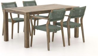 Rough Country Rustic Furniture ROUGH-L Rope/ROUGH-S 160cm dining tuinset 5-delig stapelbaar