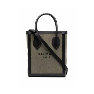 Balmain Tote Bags, unisex, Green, Size: ONE SIZE B-Army 26 Canvas Tote Bag