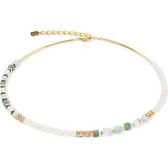 Coeur de Lion Precious Fusion Offset Necklace in Green at Nordstrom