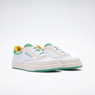 Reebok Classic Sneaker REEBOK CLASSIC CLUB C 85, Damen, Gr. 36,5, wei&szlig;, upgradegr&uuml;n, chalk, Leder, Synthetik, Schuhe Sneaker