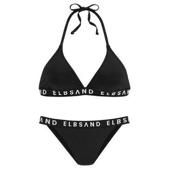 Elbsand Triangelbikini met merkopschriften in contrastkleur