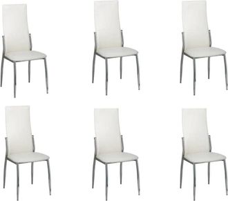 vidaXL Vidaxl - Sillas de comedor 6 uds cuero sintético blanco