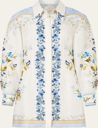 Camilla Botanical Ballads Mini Shirtdress