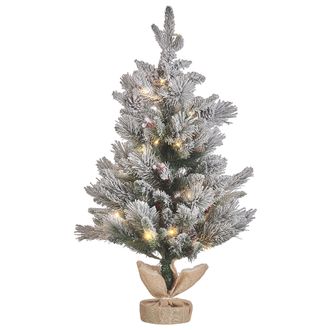 Beliani &Aacute;rbol De Navidad Led Verde Blanco Beige 90 Cm Nieve Preiluminado Maligne