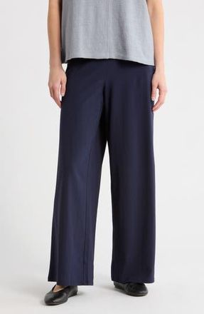 Eileen Fisher High Waist Cotton Blend Wide Leg Pants in Ink at Nordstrom Rack, Size Xx-Small