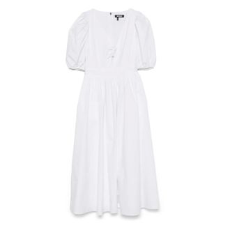 Rotate White Puff Sleeve Midi Dress - female - ROTATE Birger Christensen - Midi Dresses - White - M - Dresses