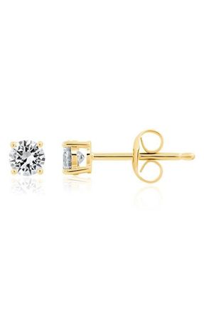 Crislu Brilliant Cut Cubic Zirconia Stud Earrings in 18Kyg/Clear Stone at Nordstrom